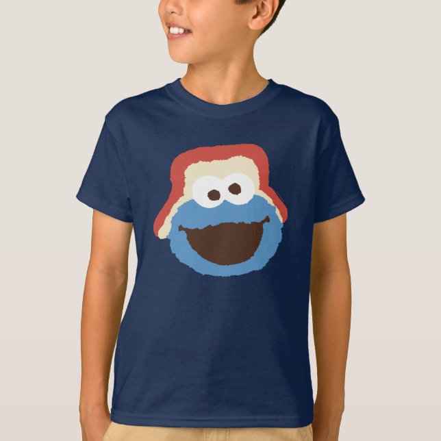 Cookie Monster Woodland Face T-Shirt (Front)