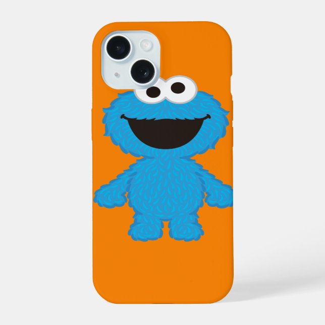Cookie Monster Wool Style iPhone 15 Case (Back)