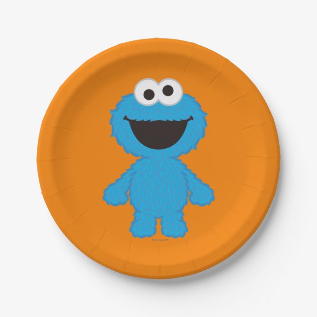 Cookie Monster Wool Style Paper Plate (Front)
