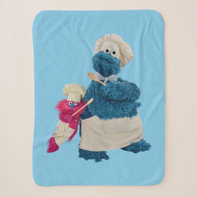 Cookie Monster's Food Truck Partners Sherpa Blanket (Front)