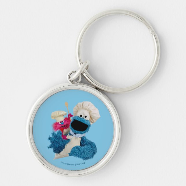 Cookie Monster's Foodie Truck Friends Keychain (Front)