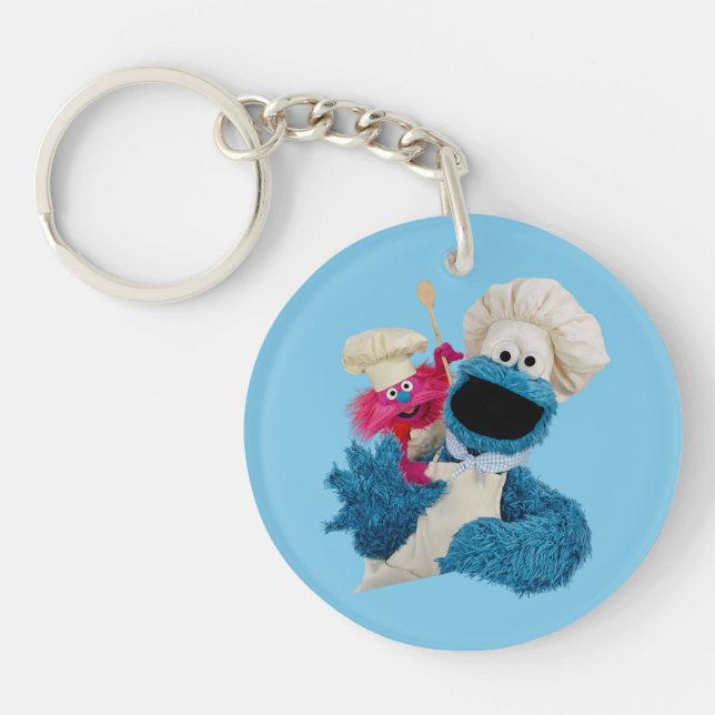 Cookie Monster's Foodie Truck Friends Keychain (Front)