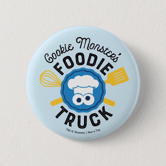 Cookie Monster's Foodie Truck Logo 2 Inch Round Button (Front)