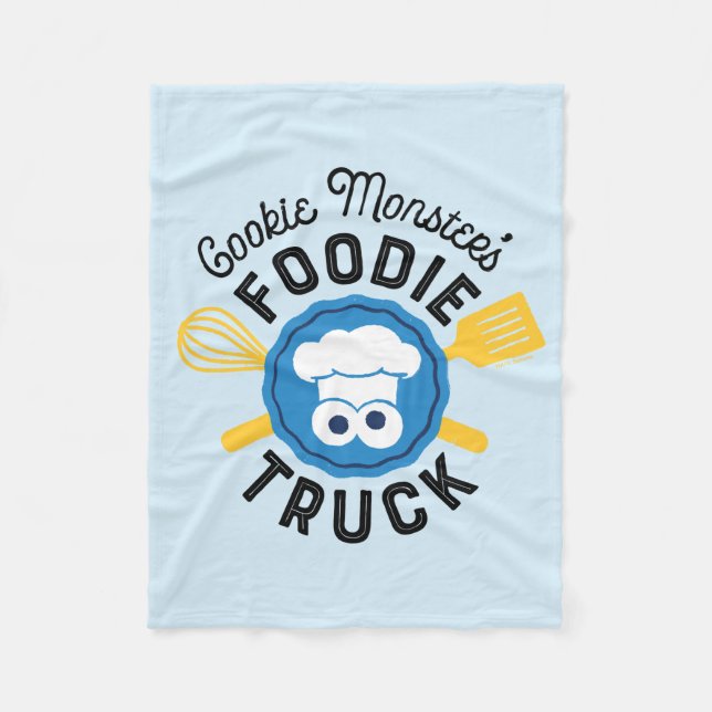 Cookie Monster's Foodie Truck Logo Fleece Blanket (Front)