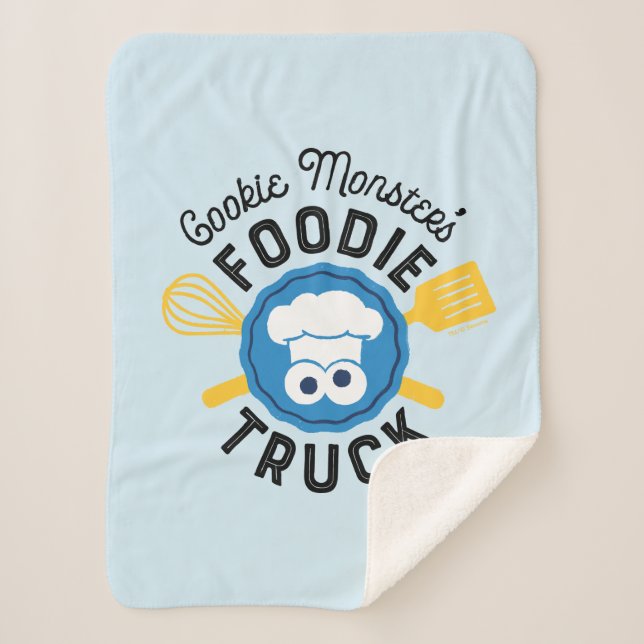 Cookie Monster's Foodie Truck Logo Sherpa Blanket (Front)