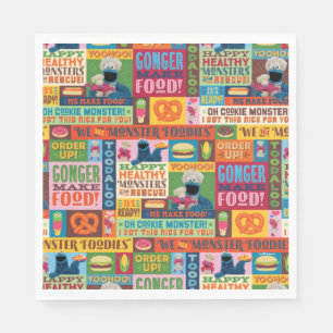 Cookie Monster's Foodie Truck Pattern Napkin