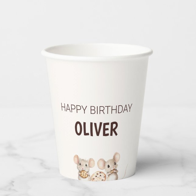 Cookie Mouse Theme Kid Party Paper Cup (Front)