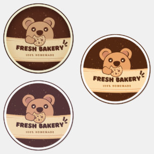 Cookie Ours Aliments faits main Logo Étiquette