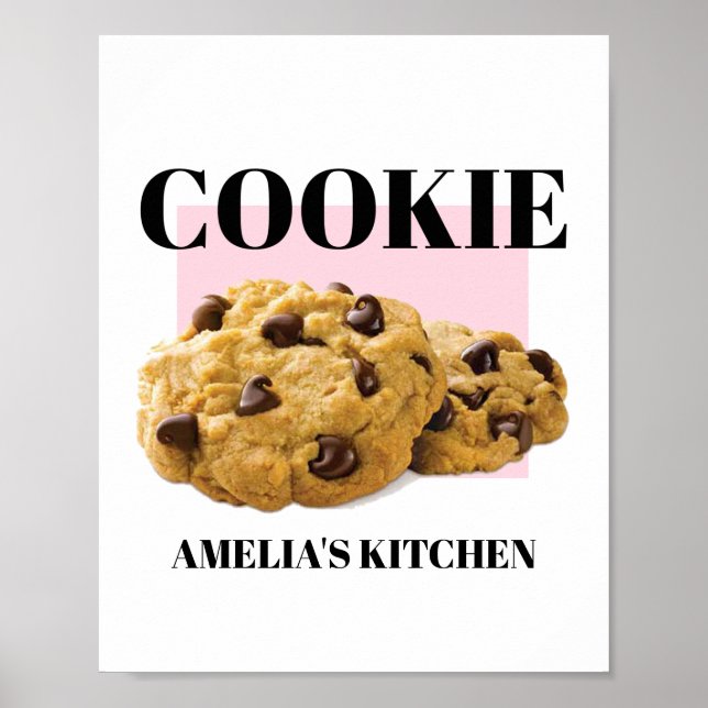 Cookie Poster, Kitchen Wall Art, Bakery Art Print (Front)