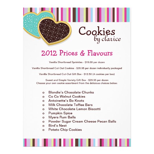 Cookie Price List Flyer | Zazzle.ca