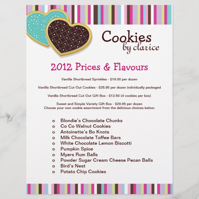 Cookie Price List Flyer (Front)