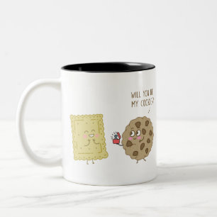 Cookie Proposal - Will you marry me? Two-Tone Coffee Mug