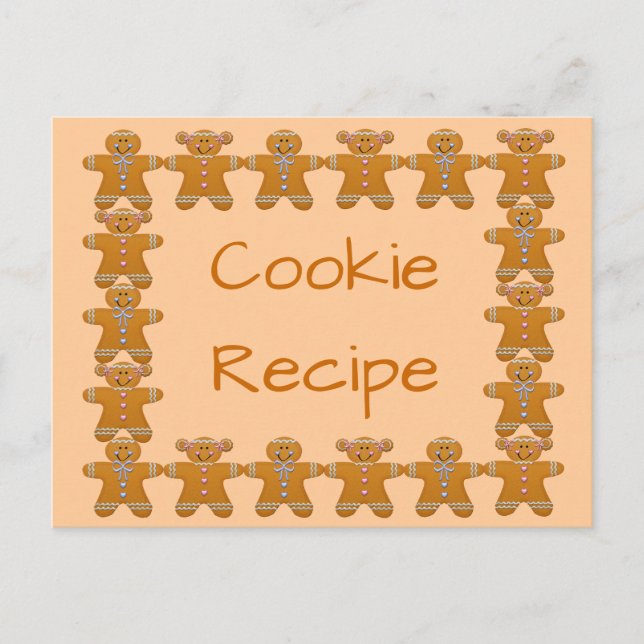 Cookie Recipe~Gingerbread~Customize Postcard (Front)