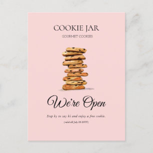Cookie Shop Bakery We're open promotional Postcard