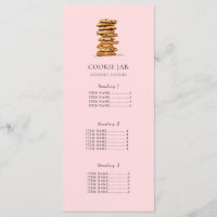 Cookie shop price list/ Menu Card Pink
