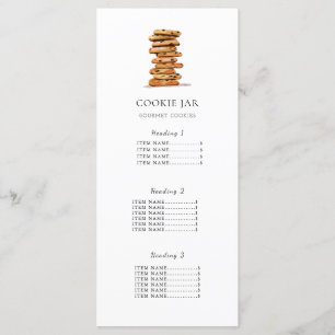 Cookie shop price list/ Menu Card White