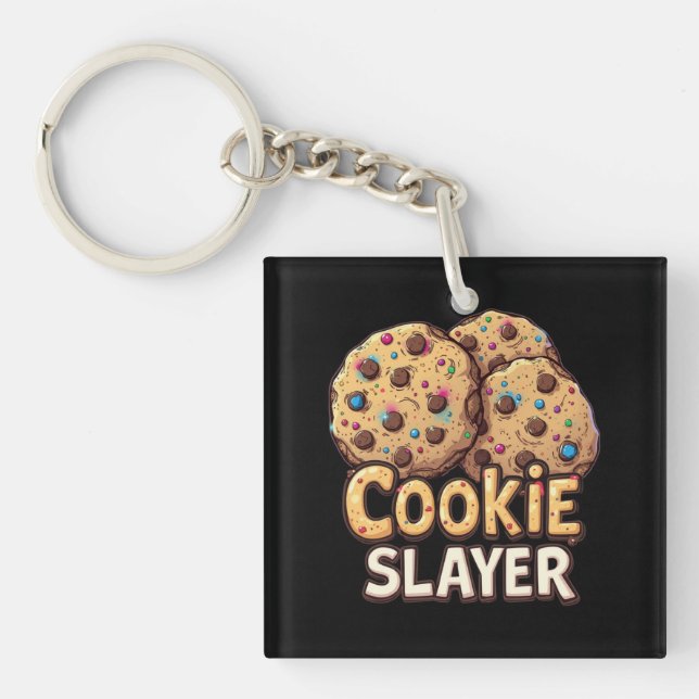 Cookie Slayer – Chocolate Treat Conqueror Keychain (Front)