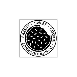 Cookie Slice Doughnut Tasty Rubber Stamp