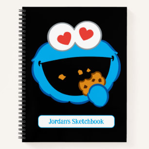 Cookie Smiling Face with Heart-Shaped Eyes Drawing Notebook