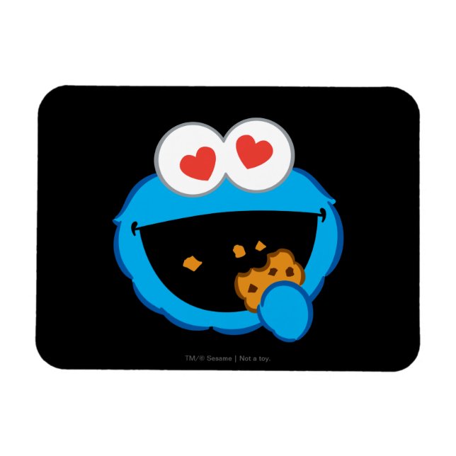 Cookie Smiling Face with Heart-Shaped Eyes Magnet (Horizontal)