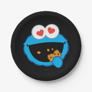 Cookie Smiling Face with Heart-Shaped Eyes Paper Plate
