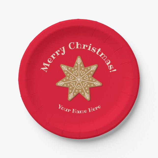 Cookie Snowflake Christmas Holiday  Paper Plate (Front)
