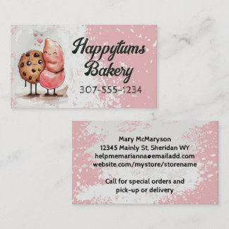 Cookie stomach baker baking bakery pastry chef business card