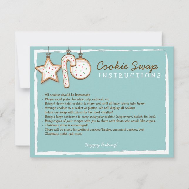 Cookie Swap Instruction Card - You can customize! (Front)