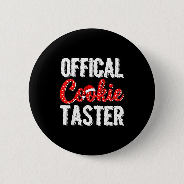 Cookie Taster Cookie Christmas Matching Couple  2 Inch Round Button (Front)
