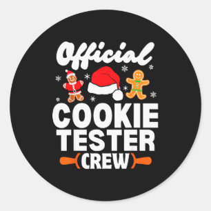 Cookie Tester Crew Christmas Baking Xmas Pajamas Classic Round Sticker