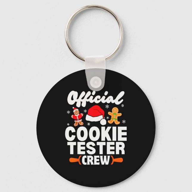 Cookie Tester Crew Christmas Baking Xmas Pajamas  Keychain (Front)