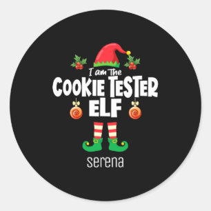 Cookie Tester Elf Family Matching Christmas Name  Classic Round Sticker
