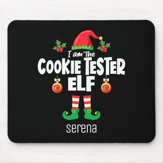 Cookie Tester Elf Family Matching Christmas Name  Mouse Pad (Front)
