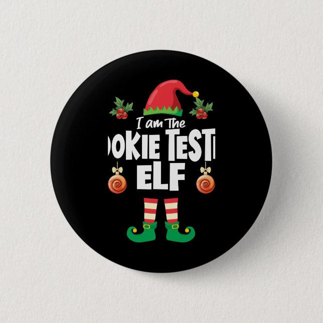 Cookie Tester Elf Family Matching Christmas Name T 2 Inch Round Button (Front)