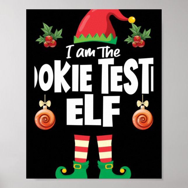 Cookie Tester Elf Family Matching Christmas Name T Poster (Front)