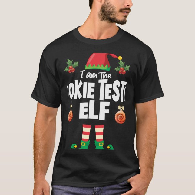 Cookie Tester Elf Family Matching Christmas Name T T-Shirt (Front)