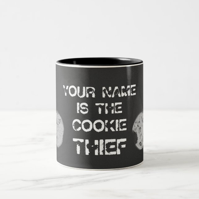 Cookie Thief "Your Name" Two-Tone Coffee Mug (Center)