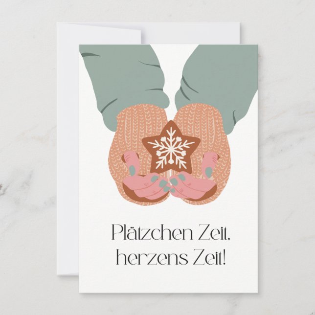 cookie time, heart time thank you card (Front)