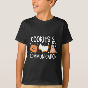 Cookies & Communication Funny Halloween Design T-Shirt