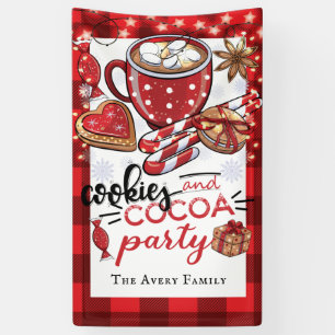 Cookies and Cocoa Christmas Party Personalized Banner