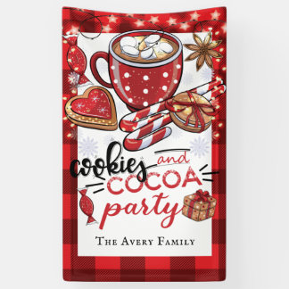 Cookies and Cocoa Christmas Party Personalized Banner