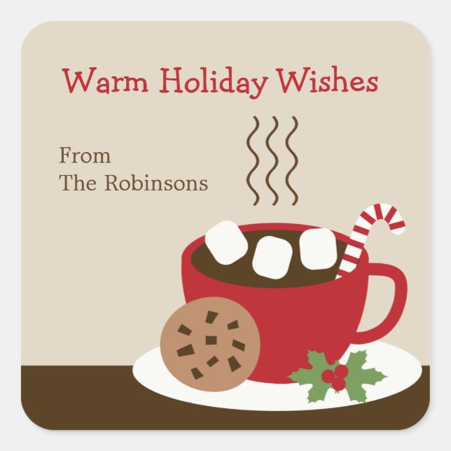 Cookies and Cocoa Holiday Gift Stickers (Front)