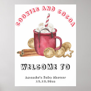 Cookies and cocoa marshmallows Baby shower Poster