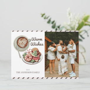 Cookies and Cocoa Warn Wishes Christmas Photo Holiday Card