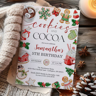 Cookies and Cocoa Winter Birthday Invitation