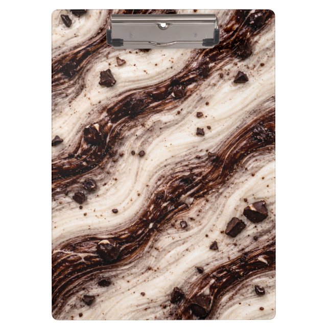 Cookies and Cream Milkshake Marble Texture Design Clipboard (Front)