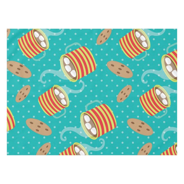 Cookies and Hot Cocoa Holiday Tablecloth (Front (Horizontal))