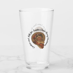 Cookies and Milk for Santa Claus -Merry Christmas Glass