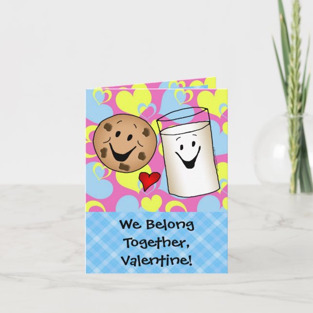 Cookies and Milk Valentine Holiday Card (Front)