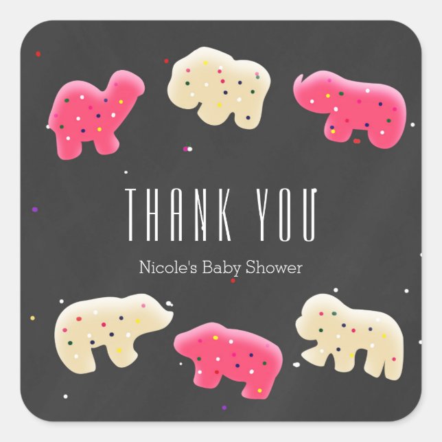Cookies animaux Baby shower Fête Favoriser Sticker (Devant)